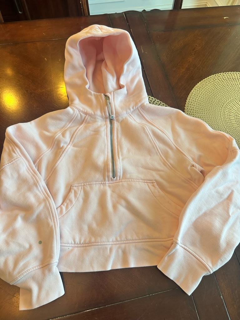 Lululemon Pink Milkshake Half-Zip Hooded Sweatshirt